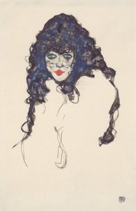 Femme aux cheveux noirs - Egon Schiele